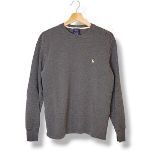 Vintage Polo Ralph Lauren waffle knit long sleeve shirt gray size S